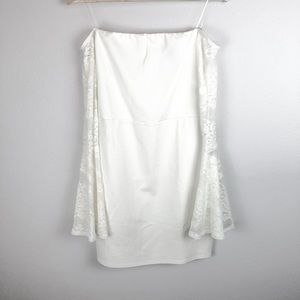 LULUS OFF THE SHOULDER LACE BELL SLEEVE MINI DRESS